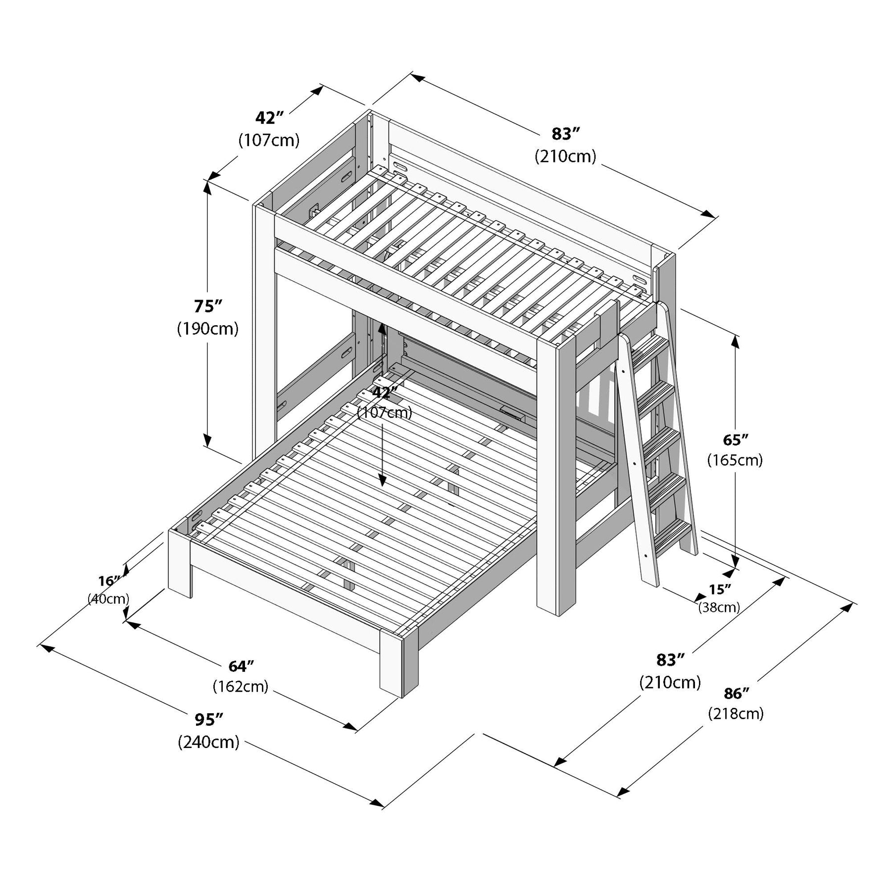 Olympic Twin XL Over Queen L-Shaped Bunk Bed – Embossed Pecan 10 Olympic Twin XL Over Queen L-Shaped Bunk Bed in Embossed Pecan