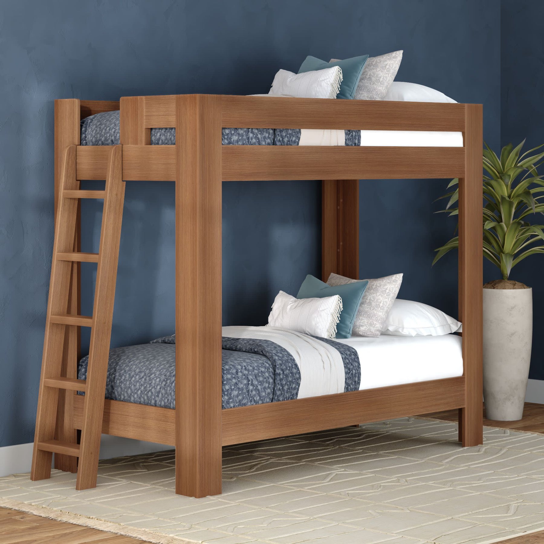 Olympic Twin XL Over Twin XL Bunk Bed – Embossed Pecan 1 Olympic Twin XL Over Twin XL Bunk Bed in Embossed Pecan