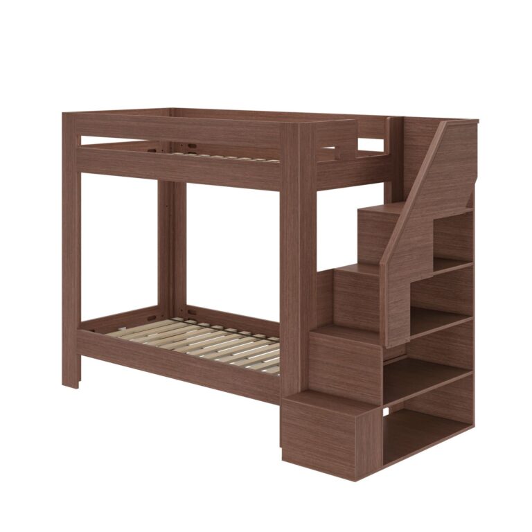 Olympic Twin XL Over Twin XL Bunk Bed with Stairs – Embossed Brown 13 Olympic Twin XL Over Twin XL Bunk Bed with Stairs in Embossed Brown