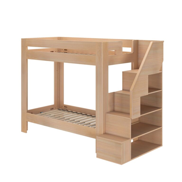 Olympic Twin XL Over Twin XL Bunk Bed with Stairs – Embossed Natural 21 Olympic Twin XL Over Twin XL Bunk Bed with Stairs in Embossed Natural