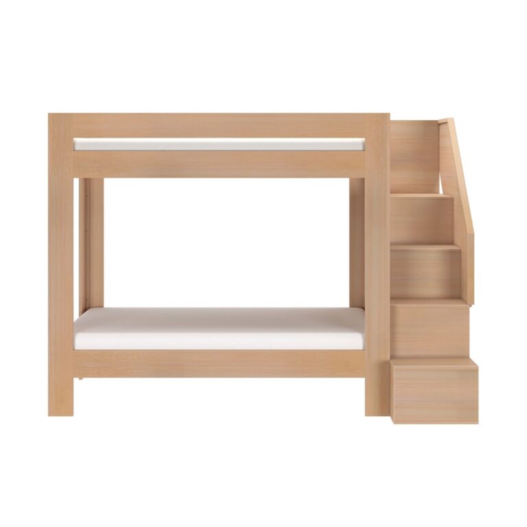Olympic Twin XL Over Twin XL Bunk Bed with Stairs – Embossed Natural 22 Olympic Twin XL Over Twin XL Bunk Bed with Stairs in Embossed Natural