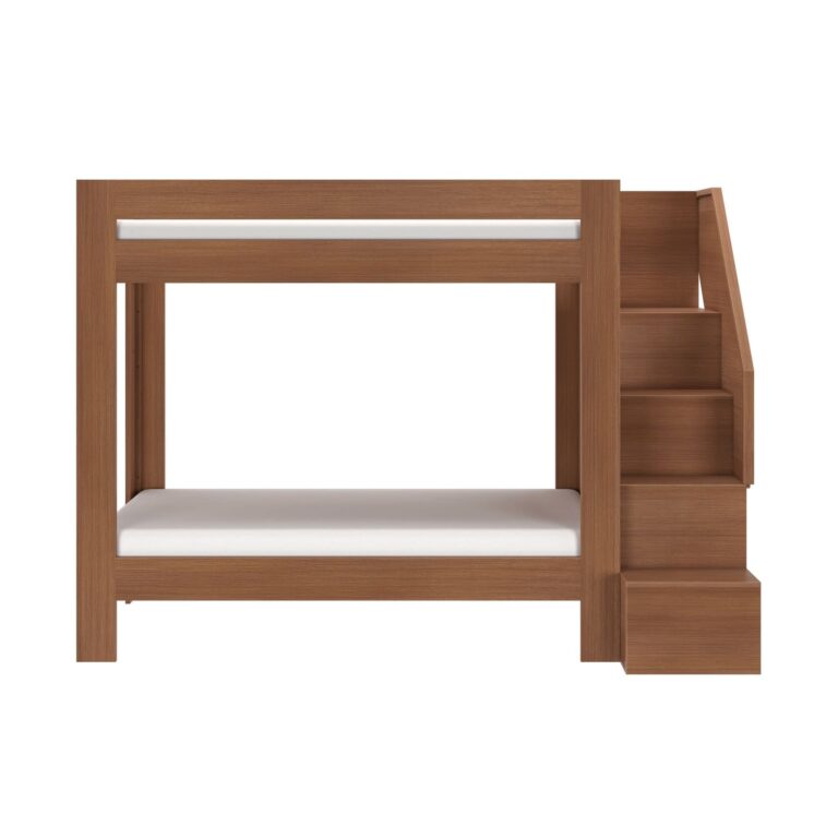 Olympic Twin XL Over Twin XL Bunk Bed with Stairs – Embossed Pecan 5 Olympic Twin XL Over Twin XL Bunk Bed with Stairs in Embossed Pecan
