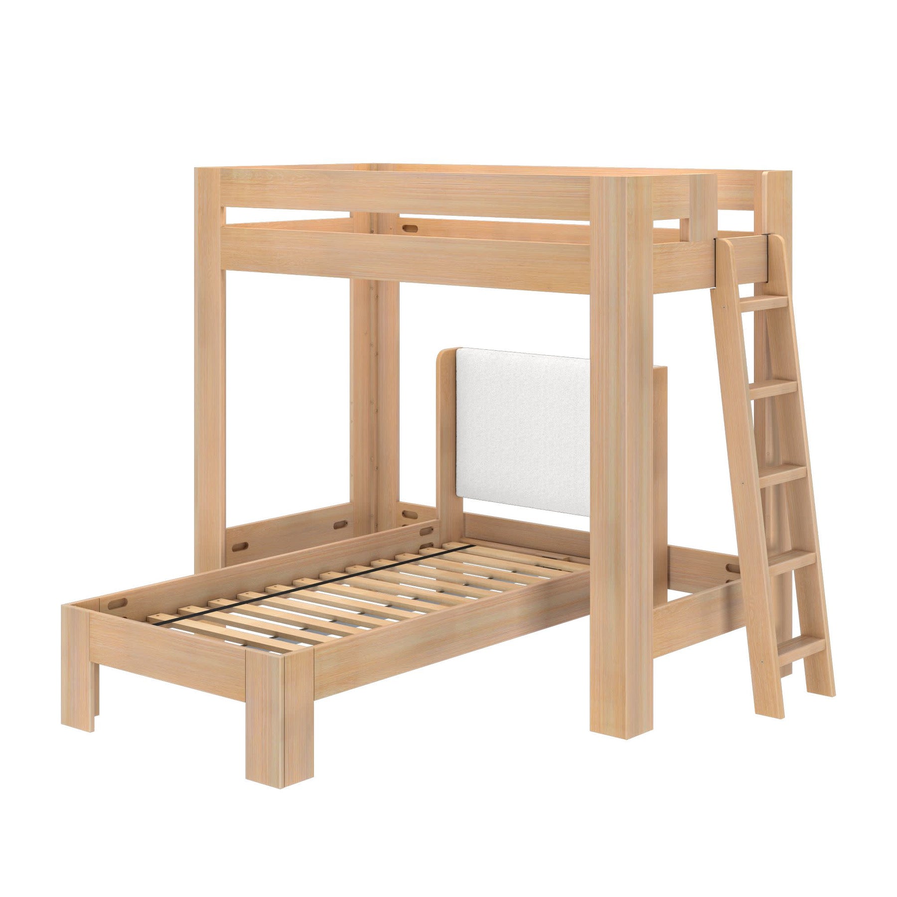 Olympic Twin XL Over Twin XL L-Shaped Bunk Bed in Embossed Natural