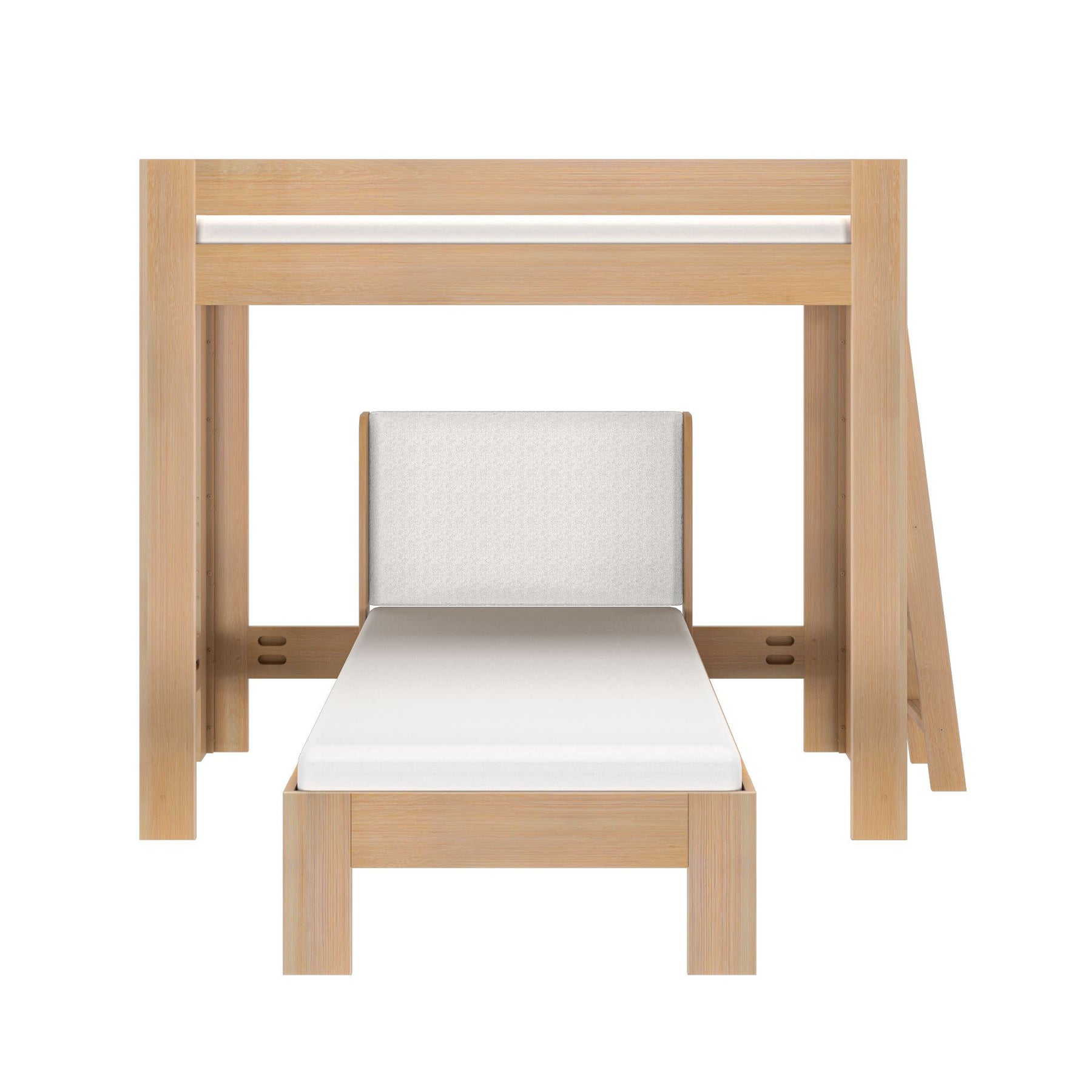 Olympic Twin XL Over Twin XL L-Shaped Bunk Bed in Embossed Natural