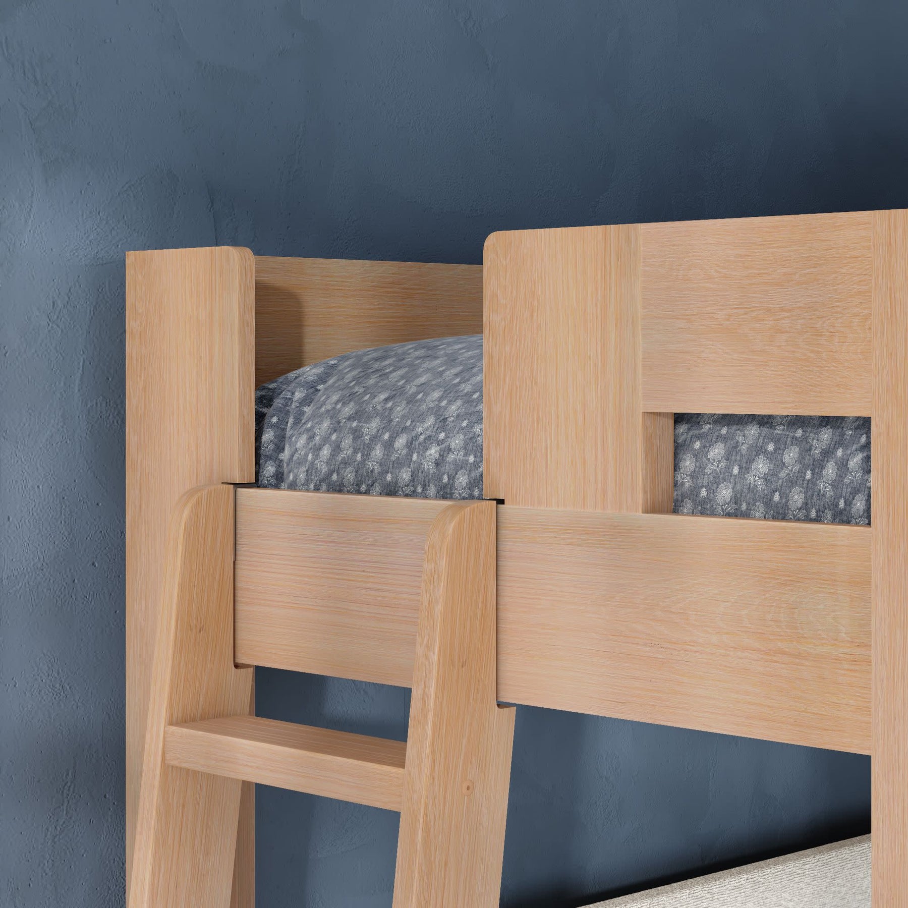 Olympic Twin XL Over Twin XL L-Shaped Bunk Bed in Embossed Natural