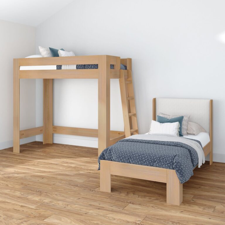 Olympic Twin XL Over Twin XL L-Shaped Bunk Bed – Embossed Natural 29 Olympic Twin XL Over Twin XL L-Shaped Bunk Bed in Embossed Natural