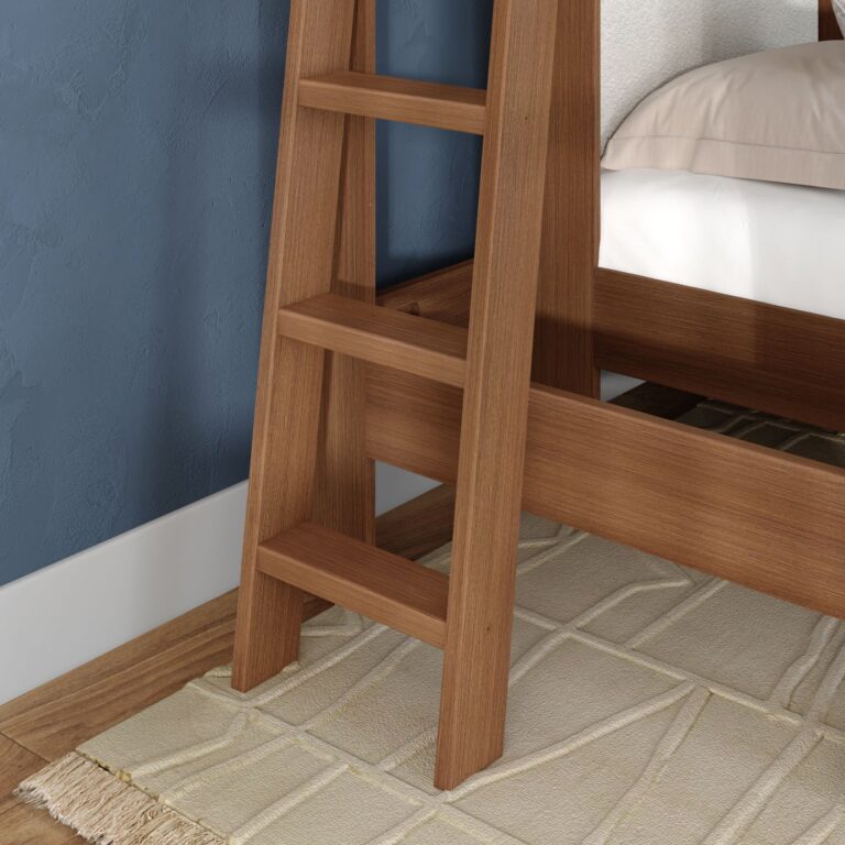 Olympic Twin XL Over Twin XL L-Shaped Bunk Bed – Embossed Pecan 5 Olympic Twin XL Over Twin XL L-Shaped Bunk Bed in Embossed Pecan