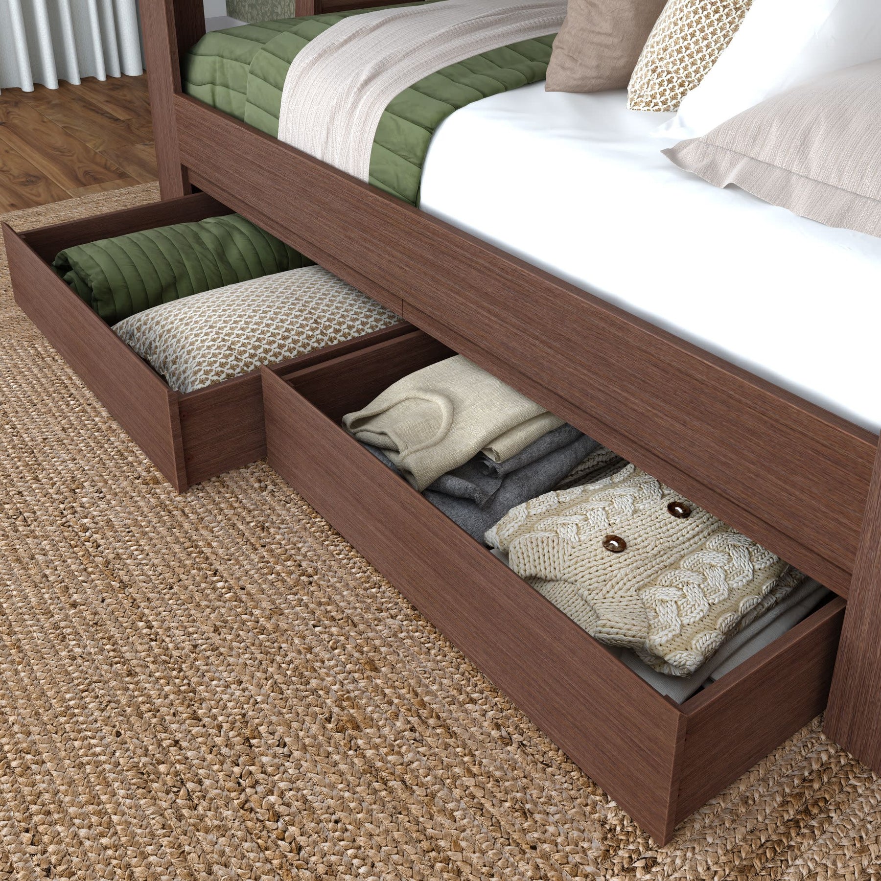 Olympic Underbed Storage Drawers in Embossed Brown