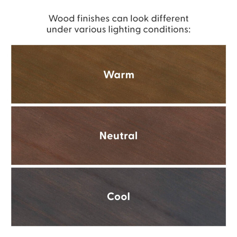 Queen Size Platform Bed Walnut Finish Closeup Queen Size Platform Bed in Walnut - wood finish shown under warm, neutral, and cool lighting conditions