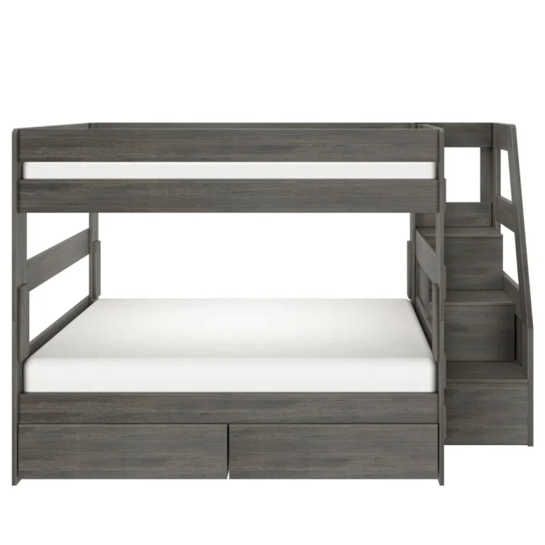 Tahoe Queen over Queen Bunk Bed with Stairs & Storage - Driftwood (4) Tahoe Queen over Queen Bunk Bed with Stairs & Storage in Driftwood - detail view 4