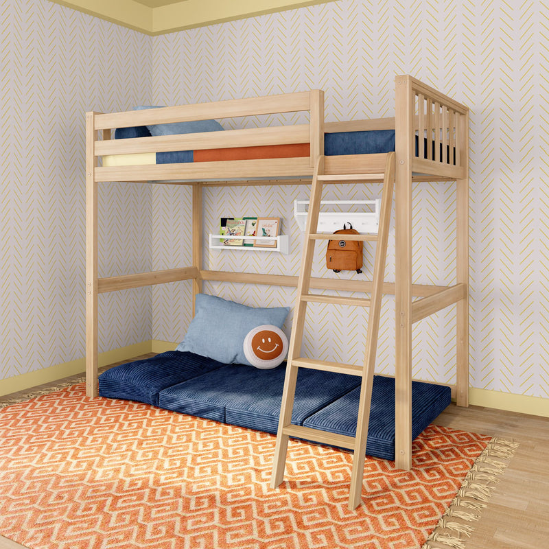 Max and Lily Scandinavian Twin Loft Bed in solid wood - view 1