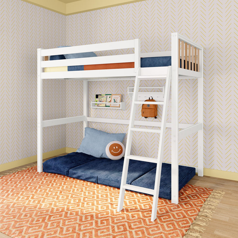 Max and Lily Scandinavian Twin Loft Bed in solid wood - view 2