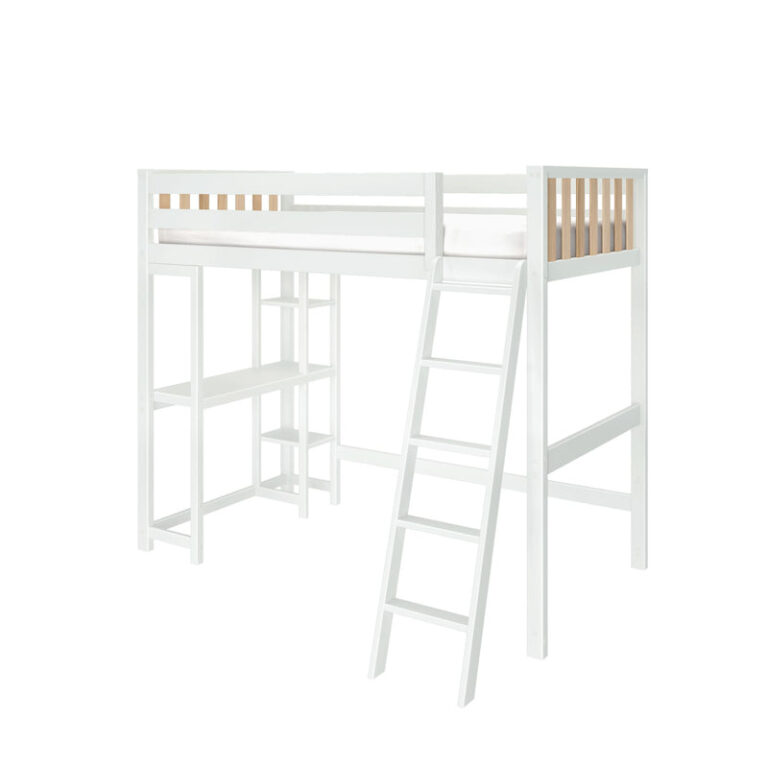 Max and Lily Scandinavian Twin Loft Bed With Desk & Bookcase in solid wood - view 6