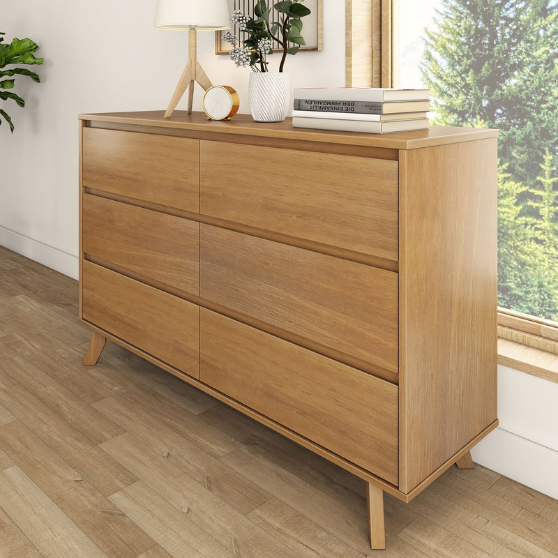 Max and Lily Scandinavian 6-Drawer Dresser in solid wood - view 2