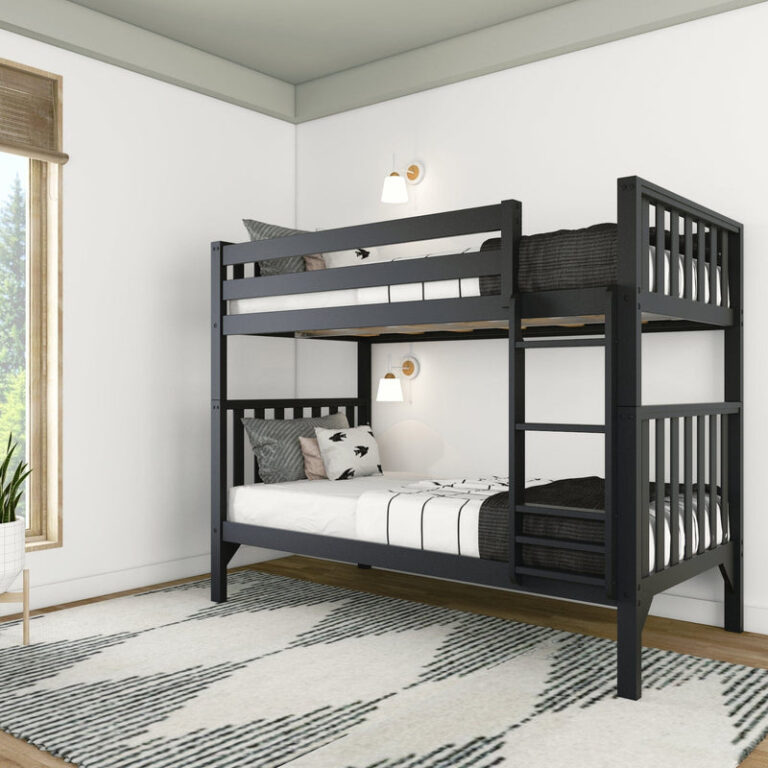 Max and Lily Scandinavian Twin Over Twin Bunk Bed in solid wood - view 3