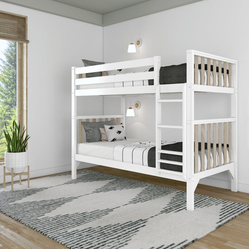 Max and Lily Scandinavian Twin Over Twin Bunk Bed in solid wood - view 1