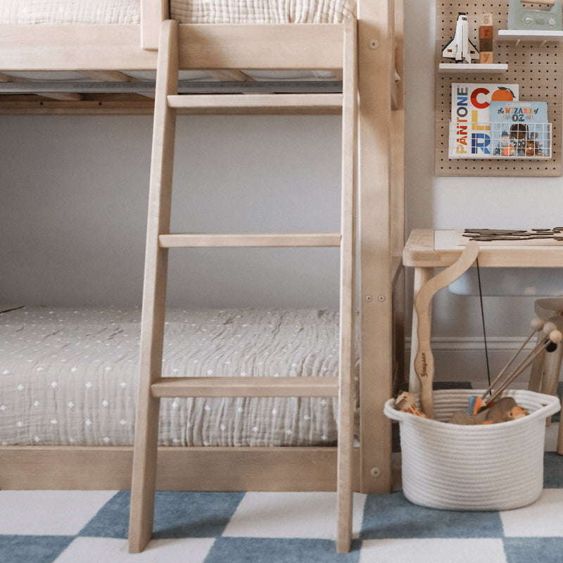 Max and Lily Scandinavian Twin Over Twin Low Bunk Bed in solid wood - view 2