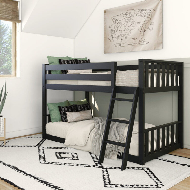 Max and Lily Scandinavian Twin Over Twin Low Bunk Bed in solid wood - view 5