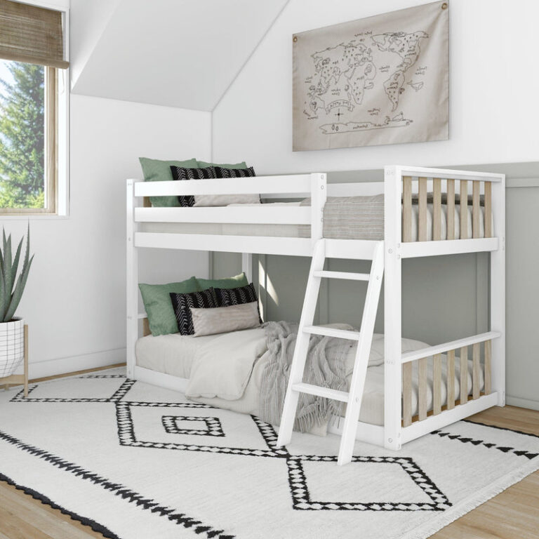 Max and Lily Scandinavian Twin Over Twin Low Bunk Bed in solid wood - view 4