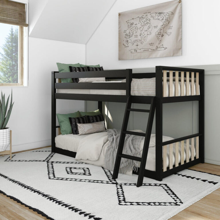 Max and Lily Scandinavian Twin Over Twin Low Bunk Bed in solid wood - view 6