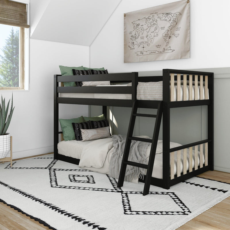 Max and Lily Scandinavian Twin Over Twin Low Bunk Bed in solid wood - view 6