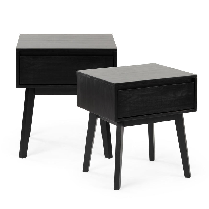 Max and Lily Scandinavian Nightstand (Set of 2) in solid wood - view 4