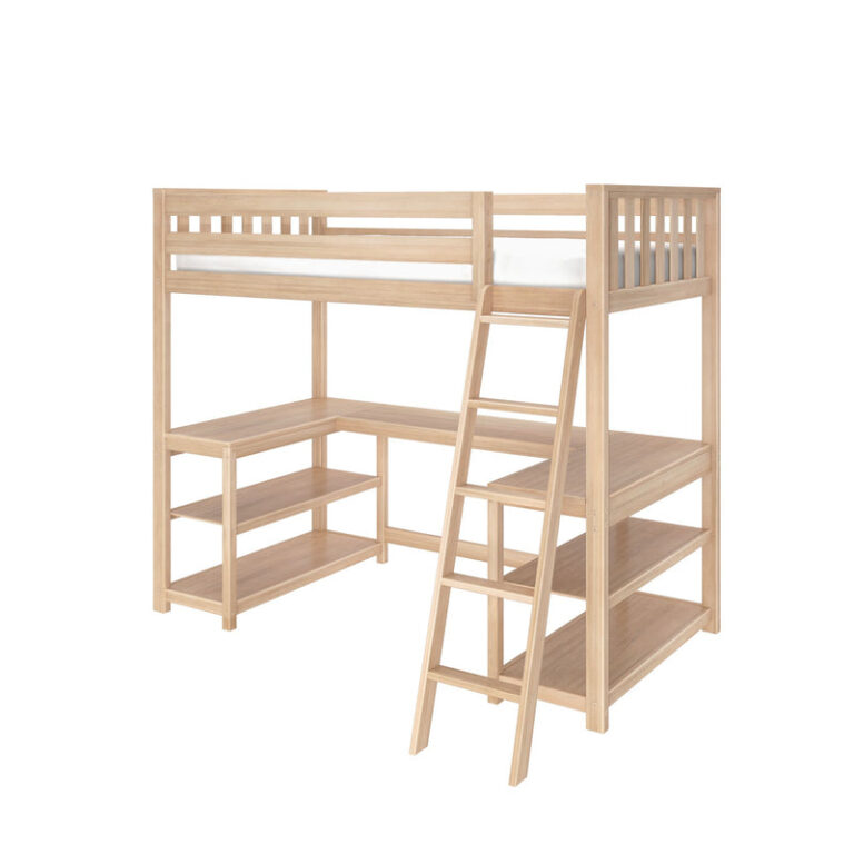 max-and-lily-scandinavian-twin-loft-bed-with-wraparound-desk-shelves-1-5 Max and Lily Scandinavian Twin Loft Bed With Wraparound Desk & Shelves in solid wood - view 5