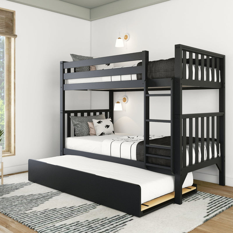 max-and-lily-scandinavian-twin-over-twin-bunk-bed-with-trundle-3 Max and Lily Scandinavian Twin Over Twin Bunk Bed With Trundle in solid wood - view 3