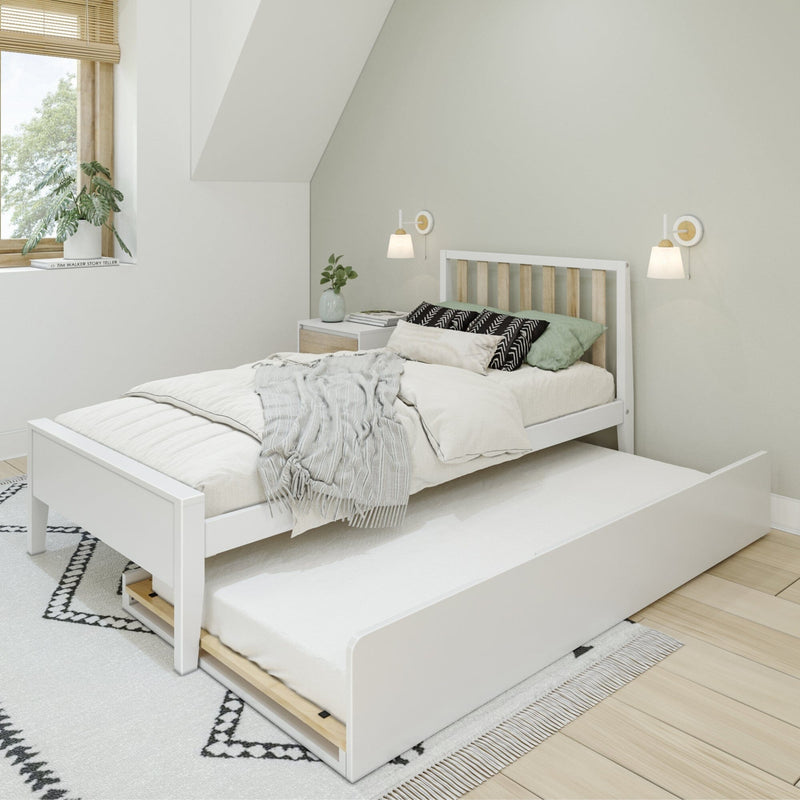 Max and Lily Scandinavian Twin Bed With Trundle in solid wood - view 1