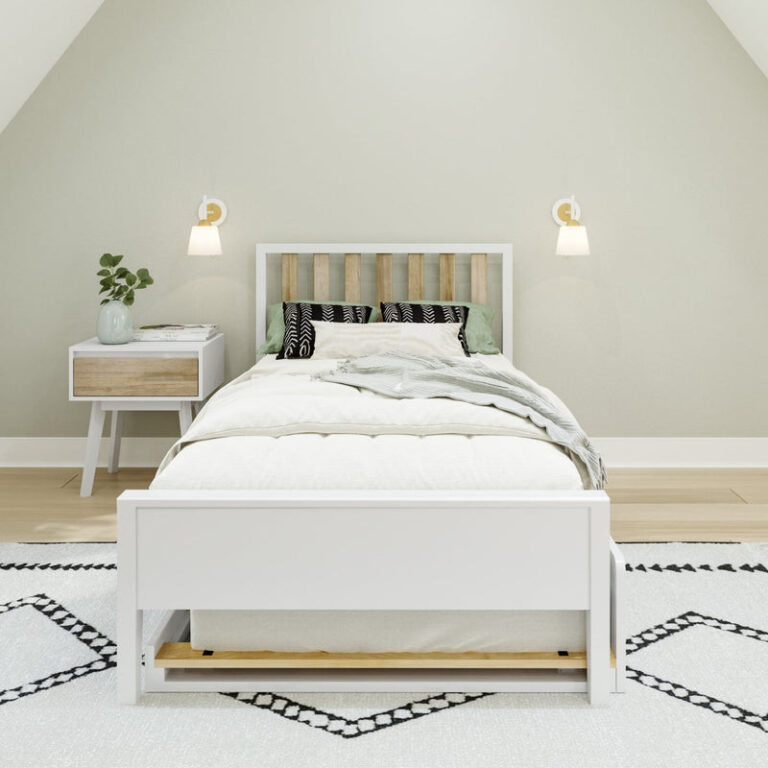 max-and-lily-scandinavian-twin-size-bed-with-trundle-white-blonde-5 Max and Lily Scandinavian Twin Bed With Trundle in solid wood - view 5