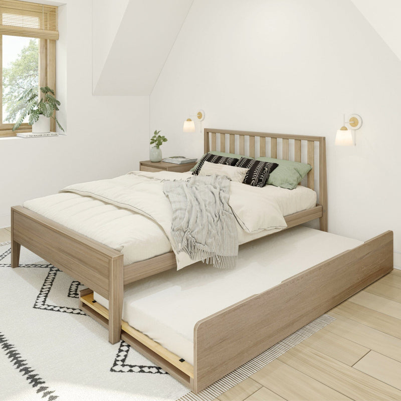 Max and Lily Scandinavian Full Bed With Trundle in solid wood - view 2