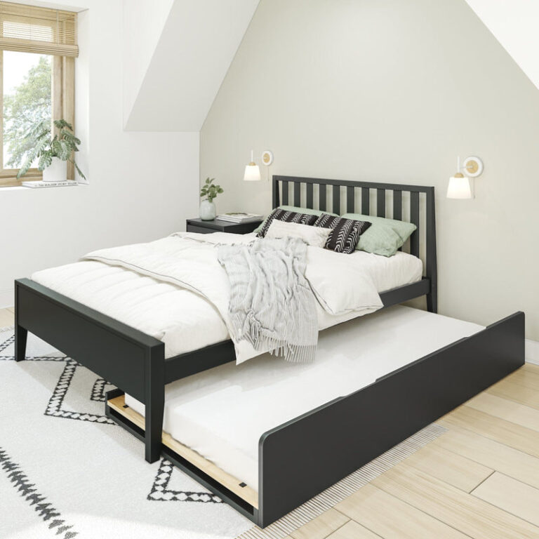 Max and Lily Scandinavian Full Bed With Trundle in solid wood - view 4