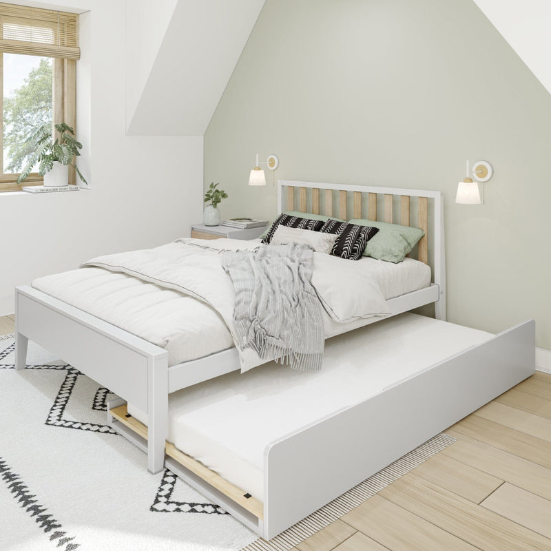 Max and Lily Scandinavian Full Bed With Trundle in solid wood - view 1
