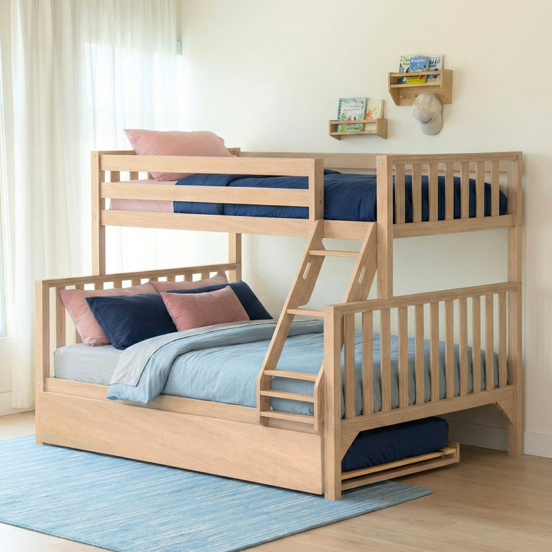 Max and Lily Scandinavian Twin Over Full Bunk Bed With Trundle in solid wood - view 6