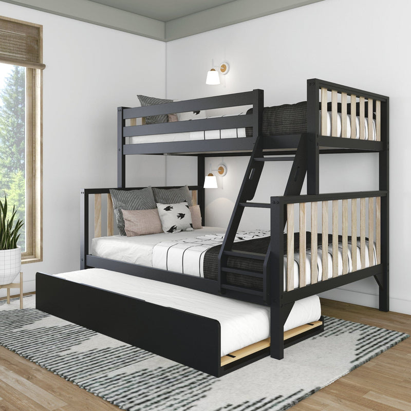 Max and Lily Scandinavian Twin Over Full Bunk Bed With Trundle in solid wood - view 4