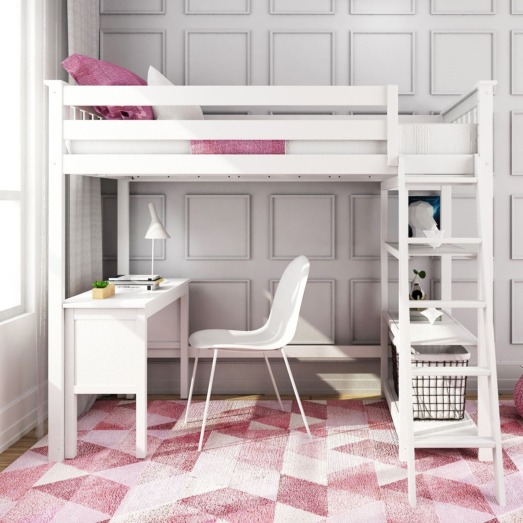 Max and Lily Desk for Twin High Loft Bed – detail
