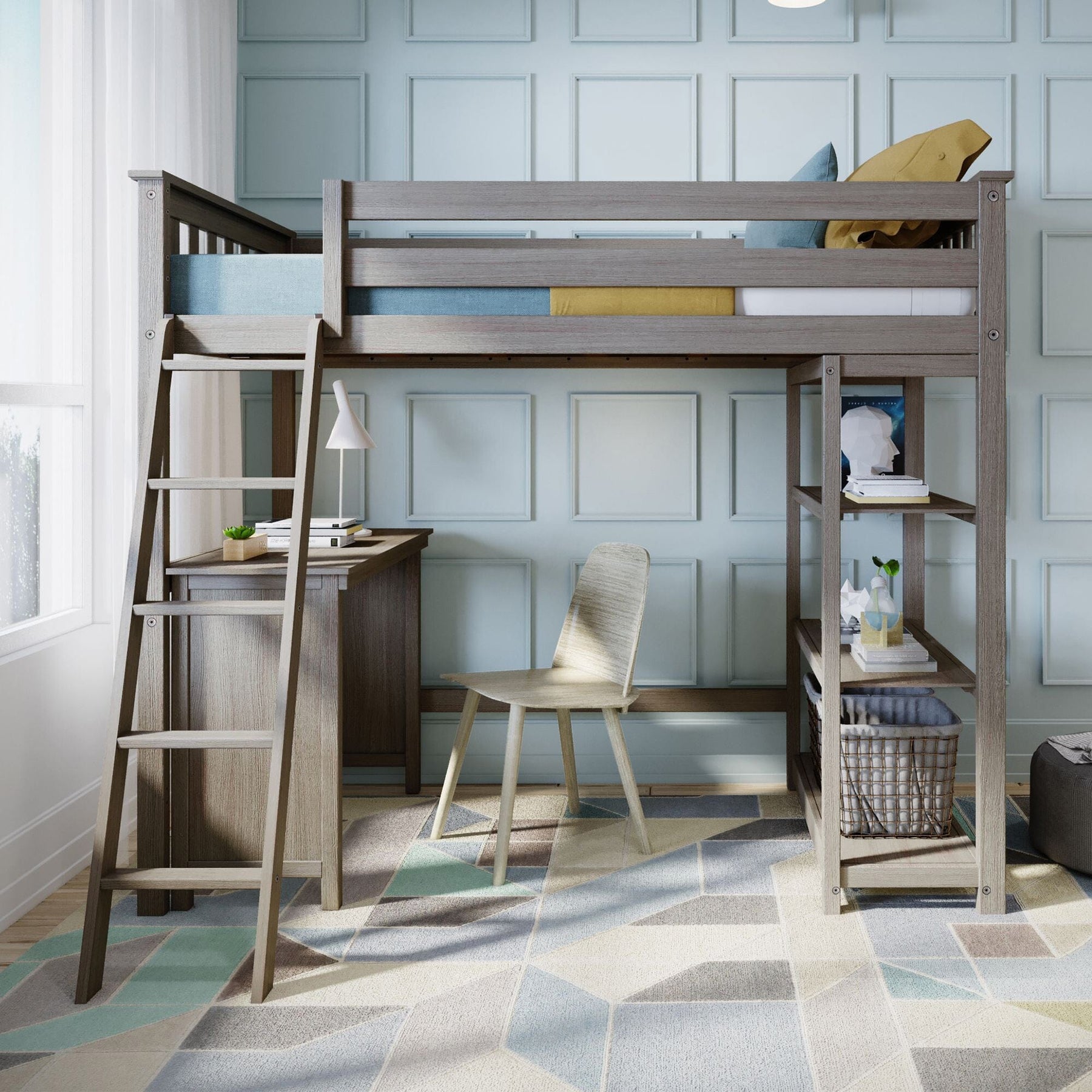 Max and Lily Desk for Twin High Loft Bed – detail