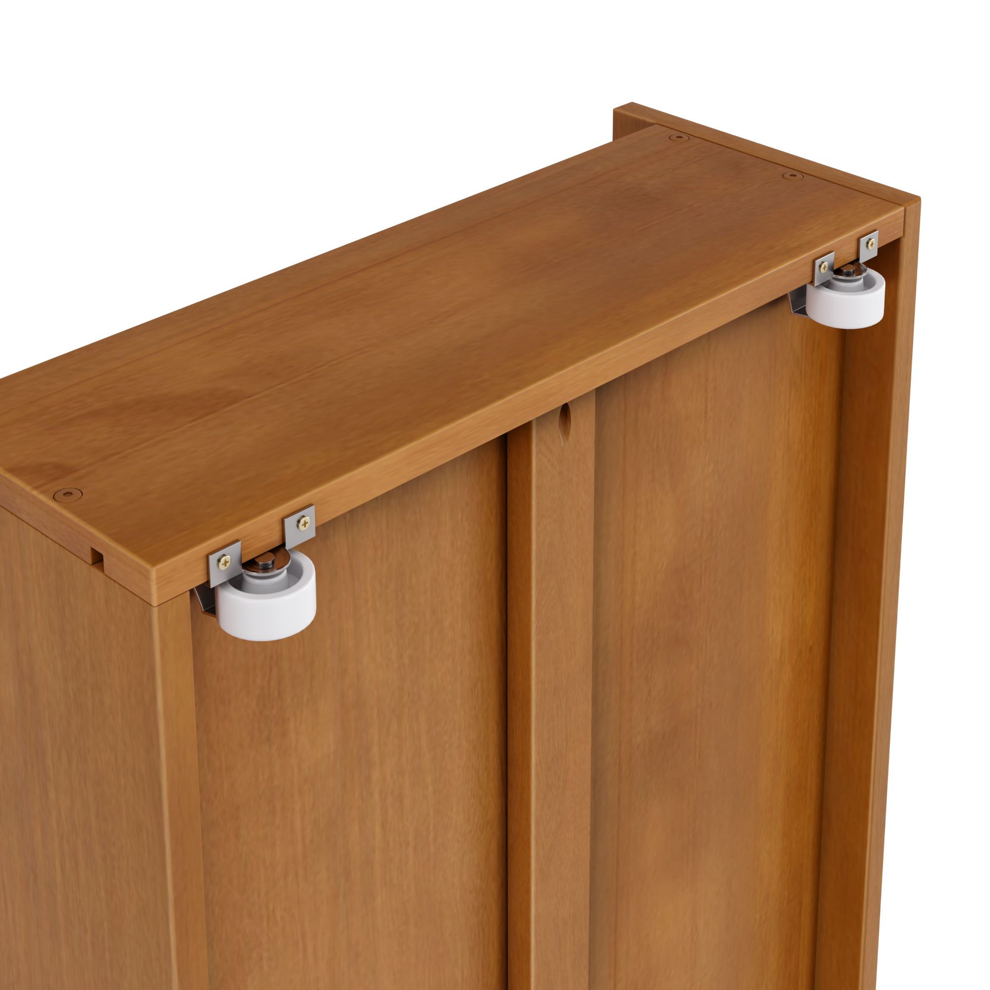 Max and Lily Modern Farmhouse 2 Under bed Storage Drawers in Pecan - caster wheel detail Max and Lily Modern Farmhouse 2 Under bed Storage Drawers in Pecan - caster wheel detail