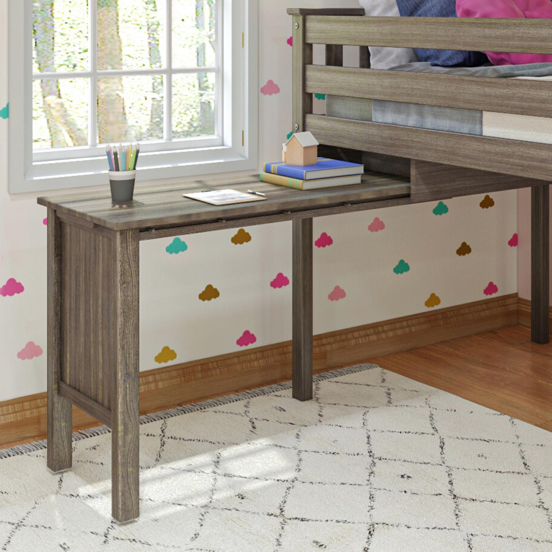 Max and Lily Pull-Out Desk for Low Loft Bed – 41" – detail