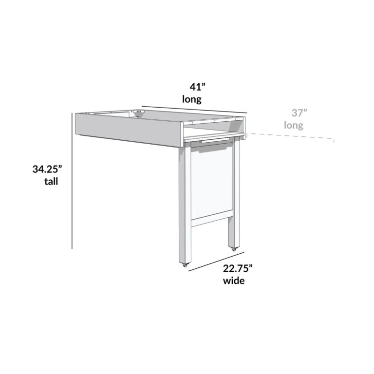 Max and Lily Pull-Out Desk for Low Loft Bed – 41" – detail