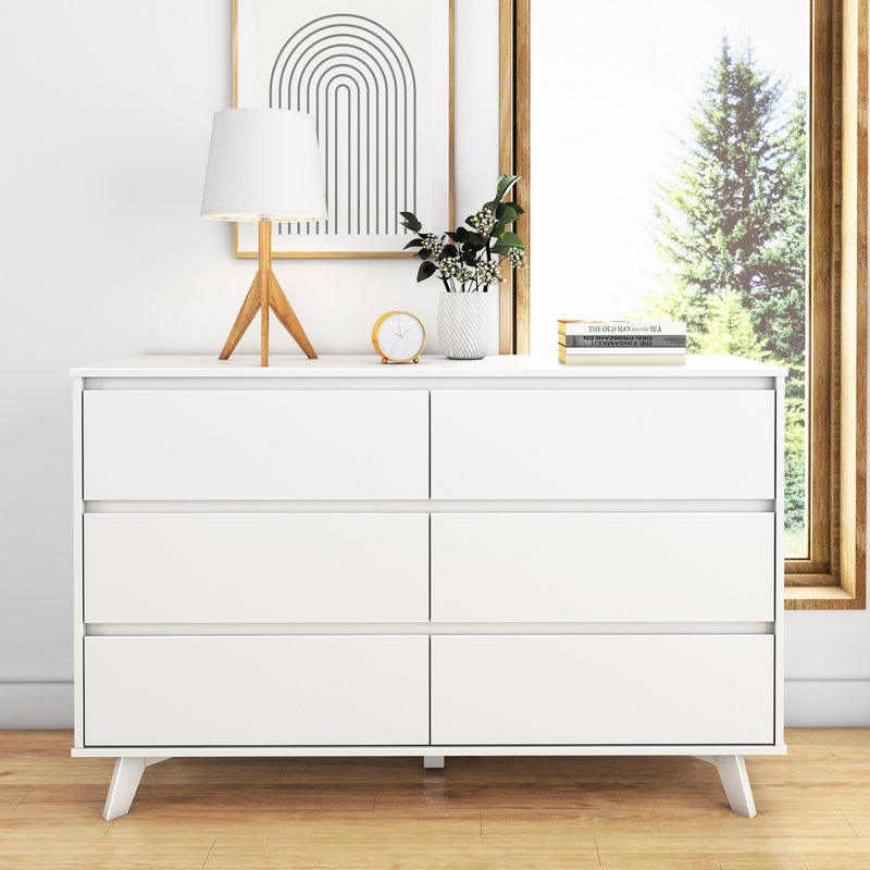 Max and Lily Scandinavian 6-Drawer Dresser in solid wood - view 1
