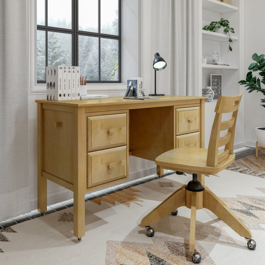 Maxtrix 4 Drawer Student Desk in Natural