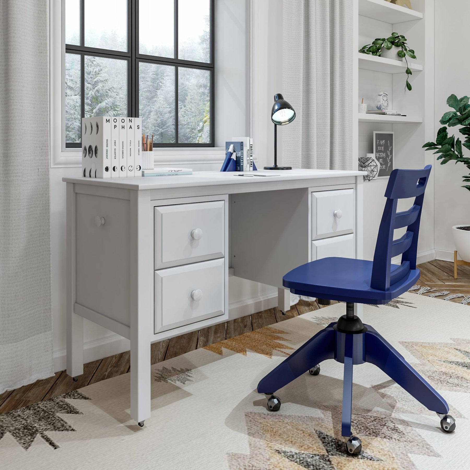 Maxtrix 4 Drawer Student Desk – White 2 Maxtrix 4 Drawer Student Desk in White