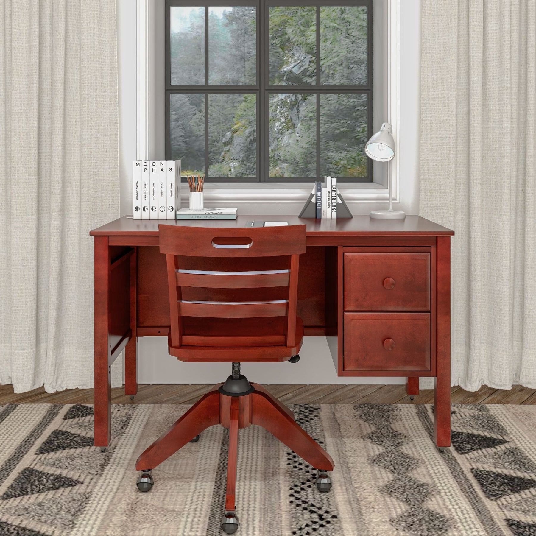 Maxtrix Large 2 Drawer Desk in Chestnut