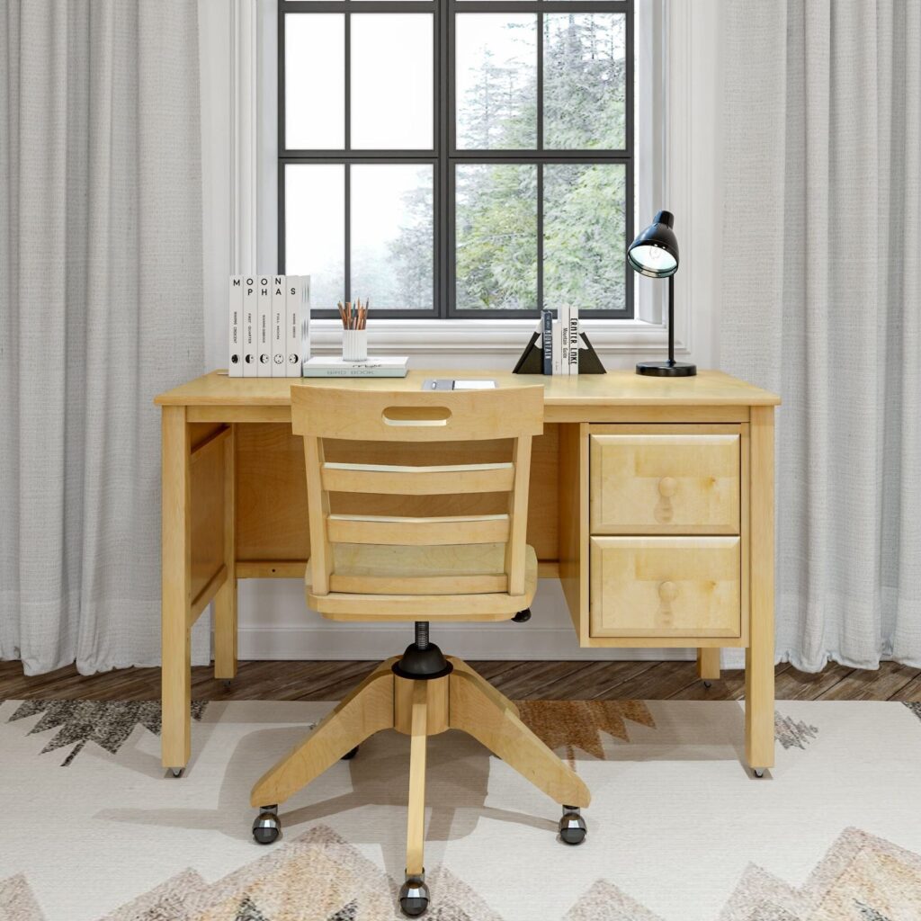 Maxtrix Large 2 Drawer Desk in Natural