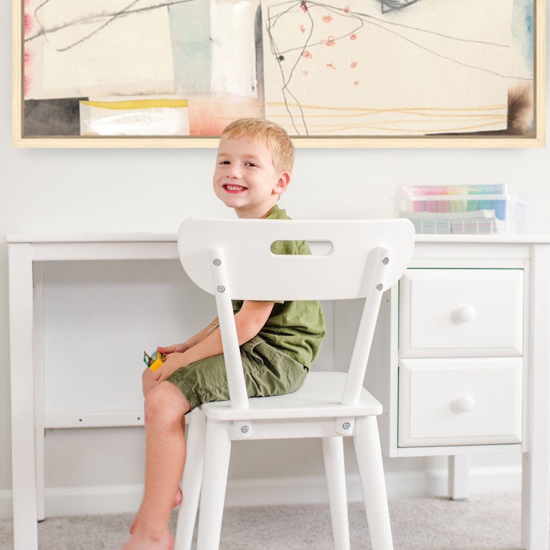 Maxtrix Large 2 Drawer Desk in White