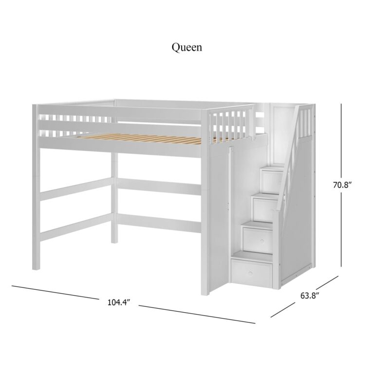 Maxtrix Queen High Loft Bed with Stairs – detail view 2