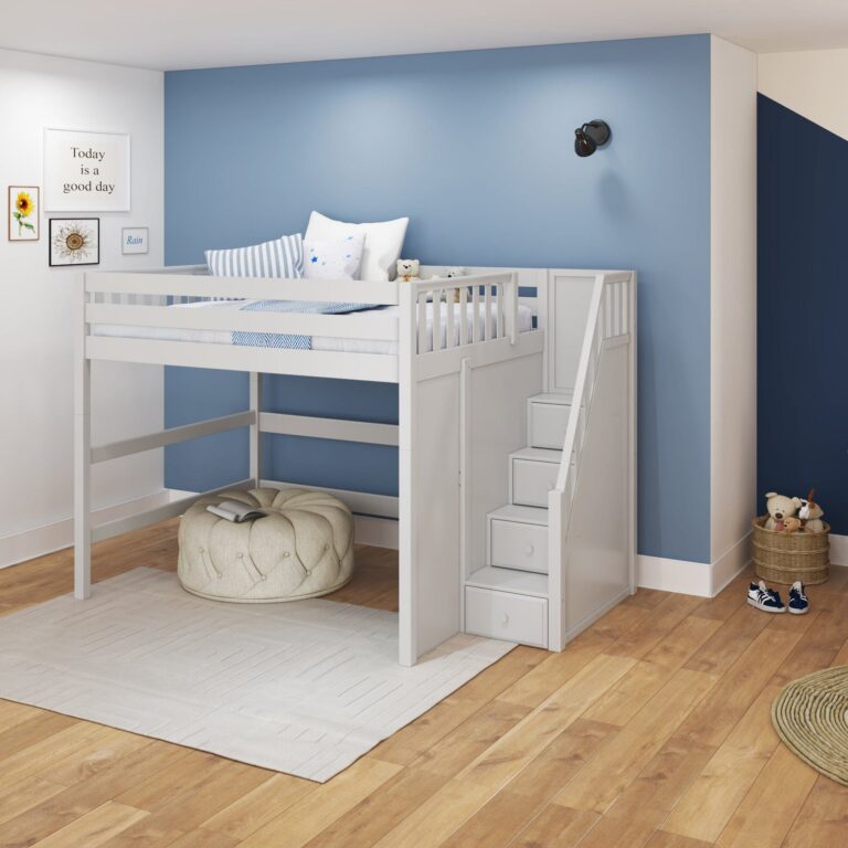 Maxtrix Queen High Loft Bed with Stairs – detail view 4