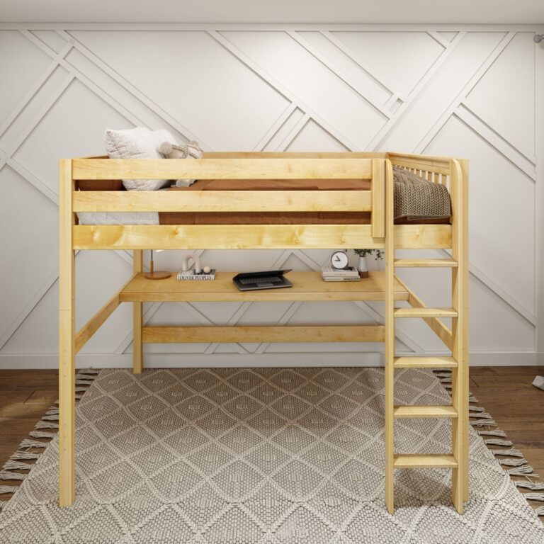 Maxtrix Queen High Study Loft Bed with Long Desk – detail view 1