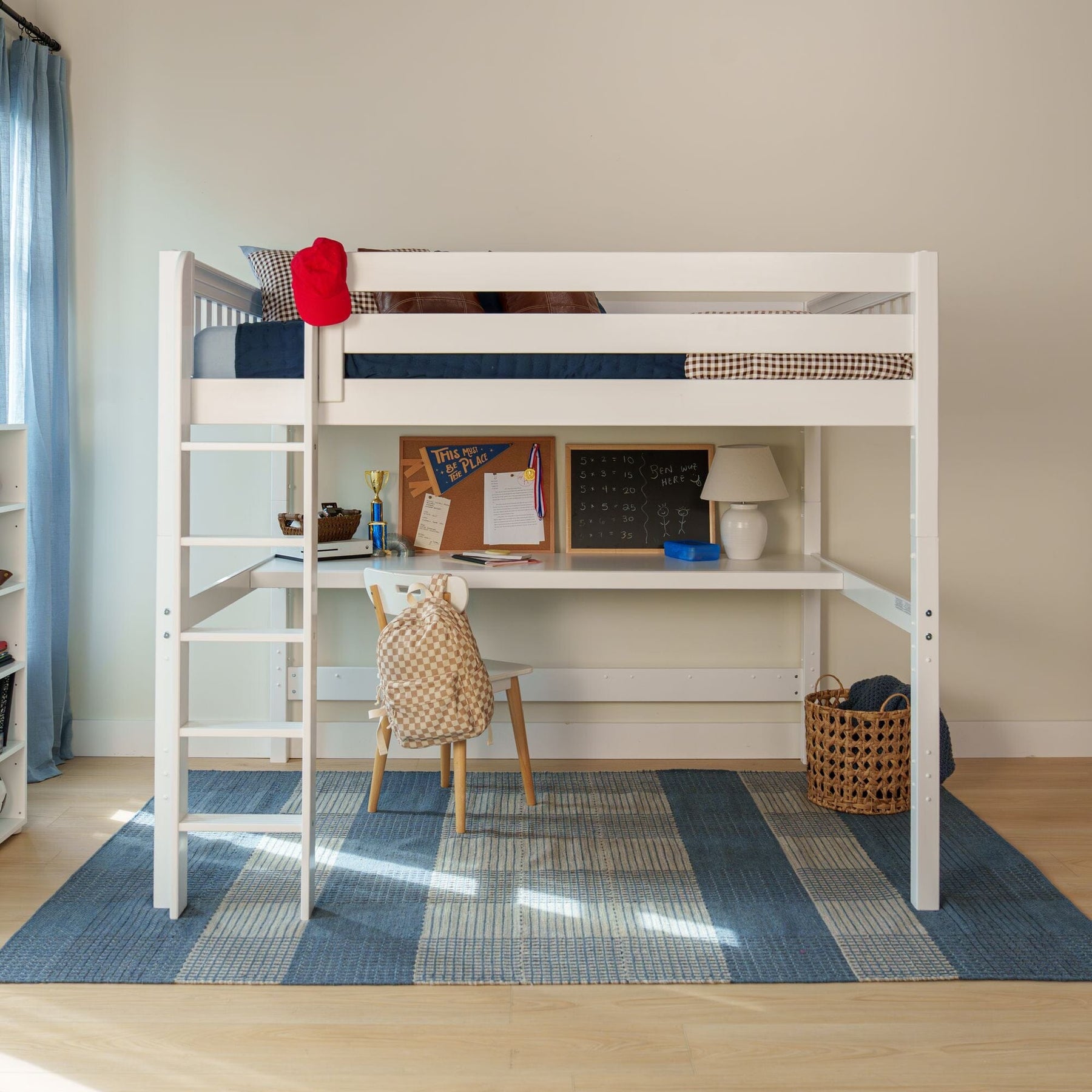 Maxtrix Queen High Study Loft Bed with Long Desk – detail view 2